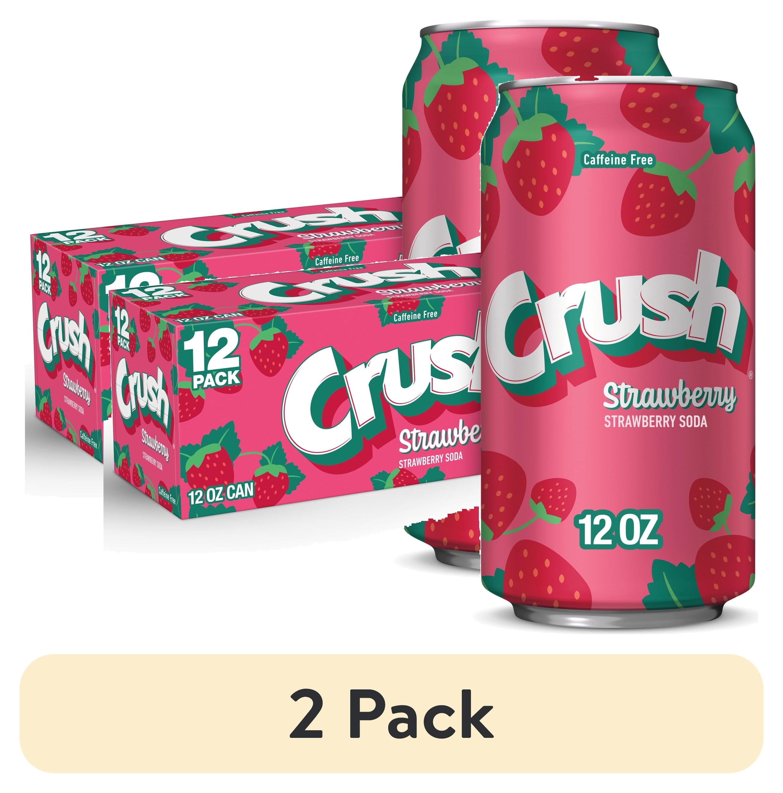Crush Caffeine Free Strawberry Soda Pop, 12 fl oz, 12 Pack Cans
