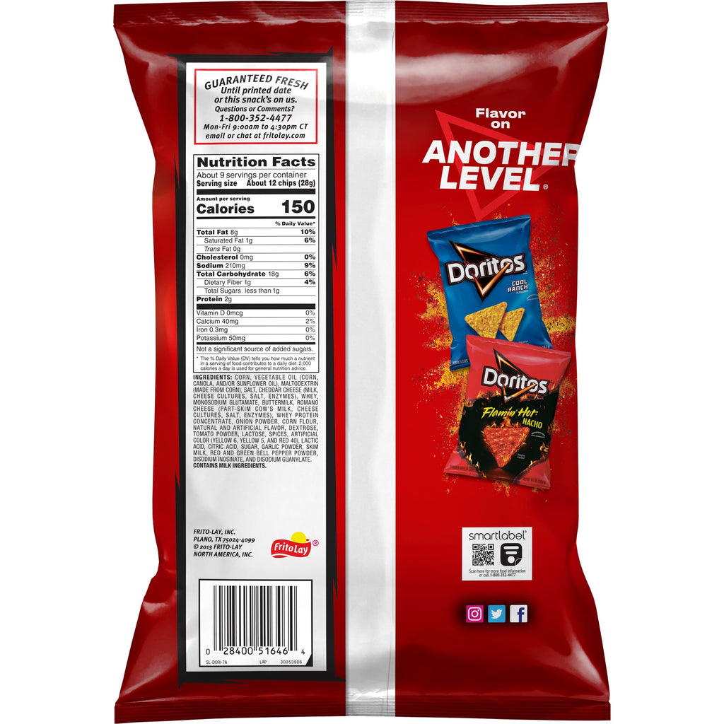 Doritos Nacho Cheese Flavored Tortilla Chips, 9.25 oz Bag