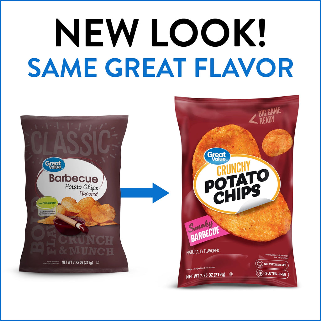 Great Value Barbecue Flavored Potato Chips, 7.75 oz