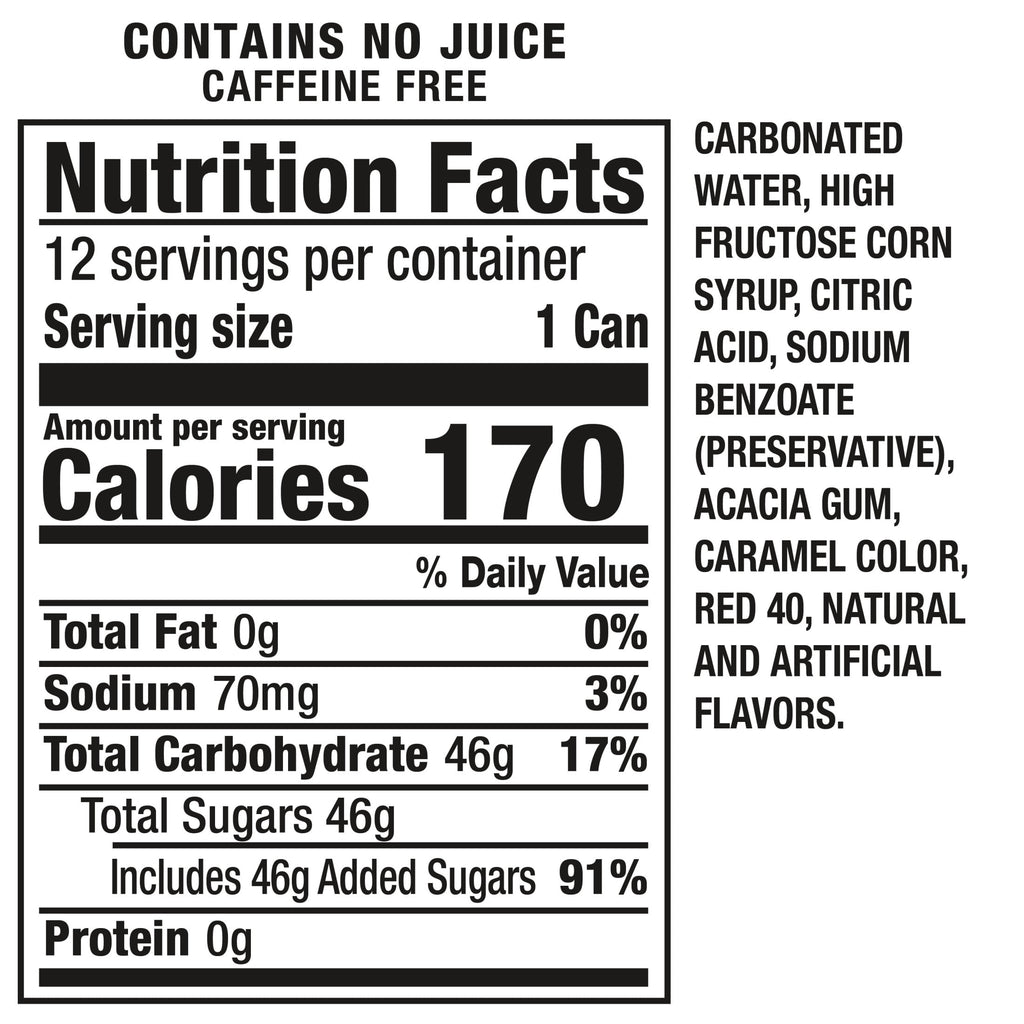 Crush Caffeine Free Strawberry Soda Pop, 12 fl oz, 12 Pack Cans
